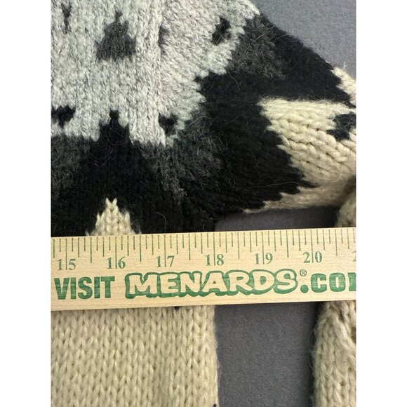 Topshop Womens Nordic Fair Isle Knit Cardigan Button Front Beige/Gray/Black Size - Picture 8 of 9